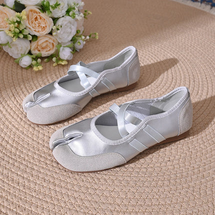 Fashion Soft Leather Split Toe Women Tabi Ballet Flats Spring Autumn Comfortable Walking Lazy Loafers Casual Girls Dance Shoes