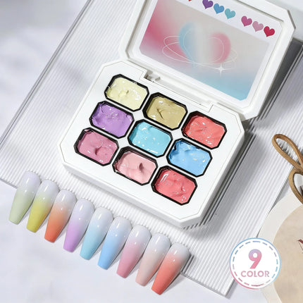 9-Color Solid Nail Polish, Pink, Macaron Painting Gel, High Saturation Popular Solid Nail Polish, Used for Nail Art