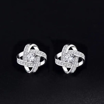 High-quality 925 Sterling Silver Crystal Fashion Circle Hoop Earrings for Woman Wedding Party Gift Street Versatile Jewelry