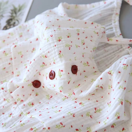 Pajamas Soft Floral Print Nightgown Comfortable Casual Sleeping Skirt Elegant Nightdress Home Wear