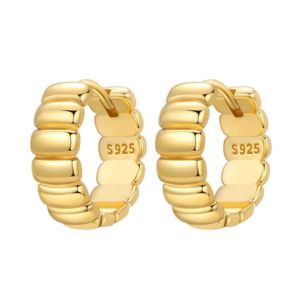 Original 2026 S925 Sterling Silver Zircon 18K Gold Lining Vintage Hoop Earrings for Women Birthday Party Wedding Gift Jewellery