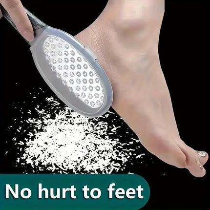 Stainless Steel Foot File - Anti-Splash Ergonomic File with Coarse/Fine Grit, Durable for Home Pedicure & Holiday - product i