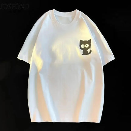 Female Casual Printing O-neck Short Sleeve T-Shirt 2025 New Summer Trend All-match Loose Cartoon Pullover Top Tee Women Clothes