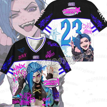 2026 Anime jinx Oversized Jersey Y2K Style Men's and Women's Anime Lover Summer Breathable Casual Men T-Shirt