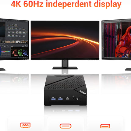 Firebat Am02 Mini Pc Amd Ryzen 5 6600H Cpu 6C/12T up to 4.5Ghz 16Gb Lpddr5 Ram 512Gb Ssd Windows 11 Wifi6 Bt5.2 Gaming Computer