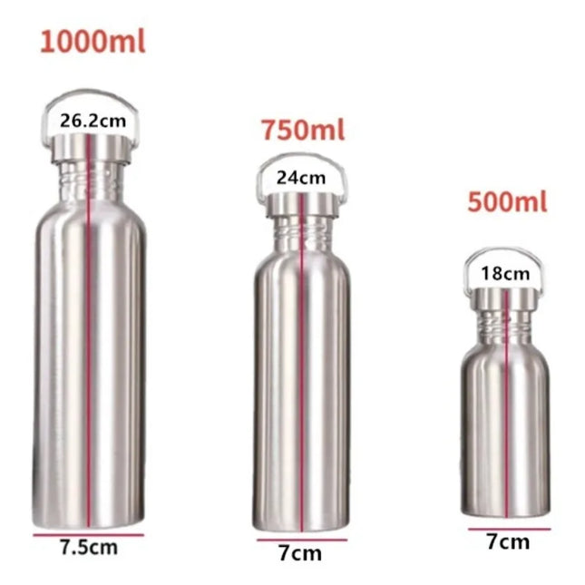 500/750/1000ml Stainless Steel Water Bottle Single Wall Large Capacity Big Mouth Vacuum Flasks with Lid - product image 2
