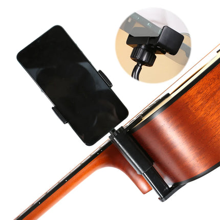 Guitar Phone Holder Hands-Free Adjustable Phone Support Multi-Purpose Guitar Stand Holder for Microphones Stand/Smartphones