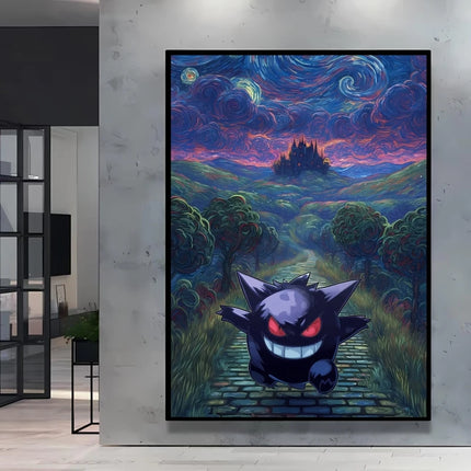 Van Gogh Style Pokemon Pikachu Wall Decoration Multiple Characters Are Available Creating A Unique Artistic Space for Your Home