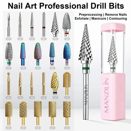 Professional Nail Art Drill Bits Accessories Milling Cutters Gel Polish Remover Nail Electric Tungsten Carbid Manicure Tools Kit