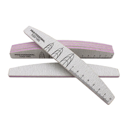 5/10 Pcs Double Sided Nail Art File Set With Scale Grey Sandpaper Nail Stylist Supplies Manicure Products Sand Nails Salon Tools