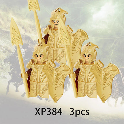 3pcs Lord Rings Elves Orcs Army Dwarf Rohan Mini Action Toy Figures Building Blocks Assembly Toys for Kids Birthday Gift