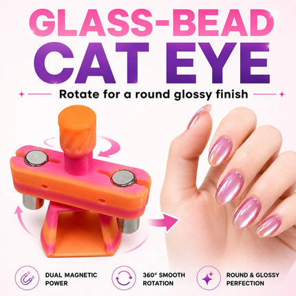 Nailpop Professional Upgraded Magnetic Wand for Cat Eye Nails DIY 3D Glass Bead Effect Nail Art Tool Mint Lime Pink Sunset 1pc