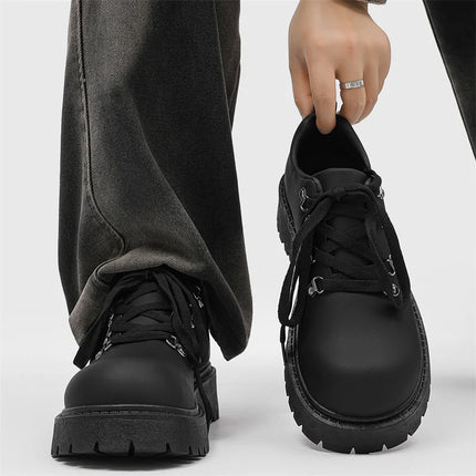 Shoes for Men British Style Thick Sole Casual Derby Shoes High Quality Fashion Comfor Versatile Man Leather Shoes Zapatos Hombre