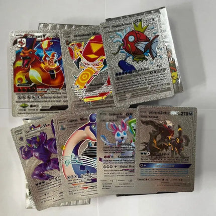 55pc English card Charizard Gold Foil Cards Golden Letters English Spanish Game Card Metalicas Vmax Gx Series Giftu