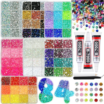 1Box/1Set Hot Selling Flash Nail Rhinestones Bedazzling Kit 3mm Multi-style Colorful Resin Nail Diamond Jewelry DIY Nails Parts