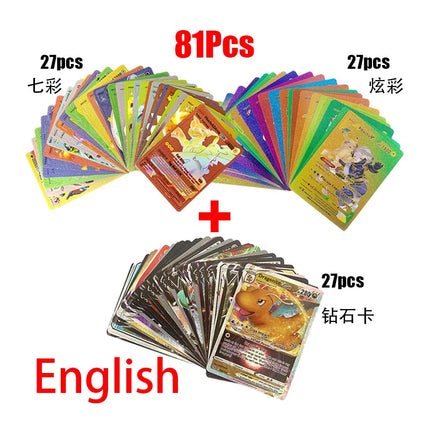 81-36Pcs Pokemon Cards German Spanish French English Vmax GX Energy Card Pikachu Rare Collection Battle Trainer Boys Gifts Toys