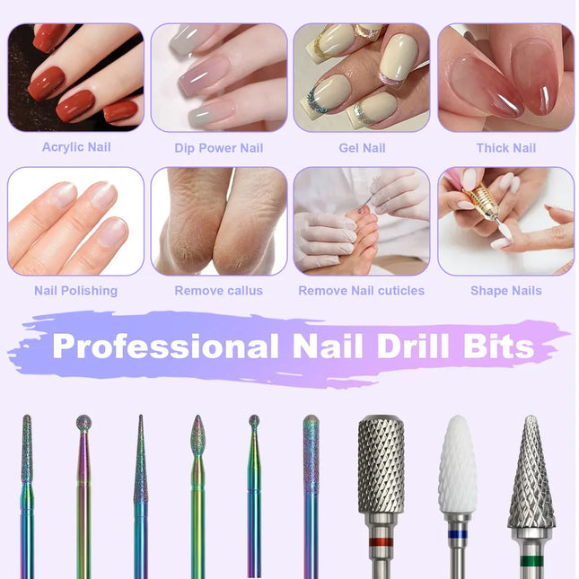 Alloy Tungsten Steel Nail Drill Bits Kits To Remove Cuticle Nail Art Grinding Head Tool Ceramic Nail - product image 2