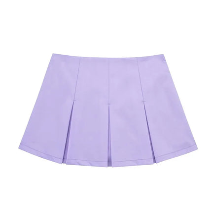 2025 New High Waisted Pleated Skirt Women Fashion Streetwear Side Zipper Mini Skirts Woman Casual All-Match Basic A-Line Skirts