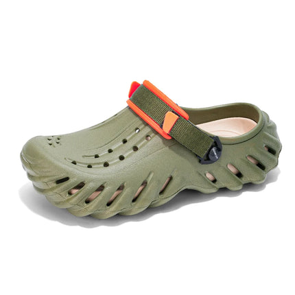 Brand Men's Slip-on Shoes - Soft and Comfortable Holey Shoes Outdoor Waterproof Heightening Cool Shoes EVA Driving Shoe