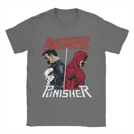 Daredevil The Punisher Only One Way T-Shirts for Men Women  Funny Pure Cotton Tee Shirt Short Sleeve T Shirts Plus Size Clothes