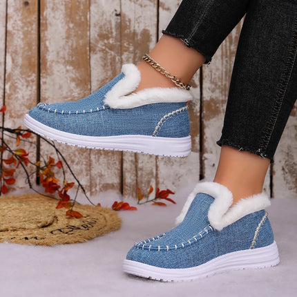 Women's casual fashion cotton boots, fleece-lined and thickened for warmth, stylish and lightweight.
