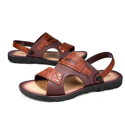 Fashion Casual Men's Sandals Summer Slip On Sandals Men Classic Beach Shoes For Men Outdoor Leather Sandals Male Slippers