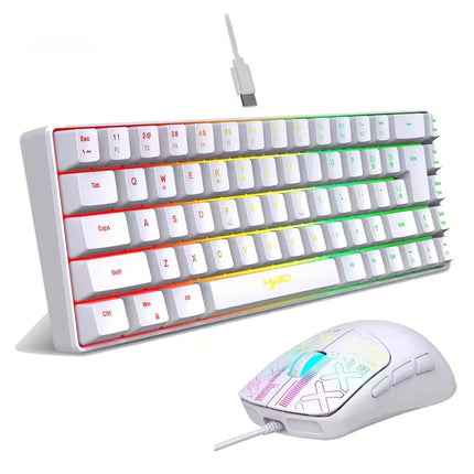 RGB Backlit Wired Gaming Keyboard Mouse Combo (68-Key) - product image from BSM MART