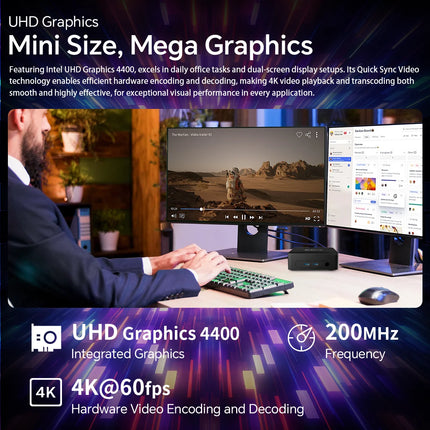 SOYO Mini PC Y5 Intel Core I3 4030U 8GB RAM 128GB ROM Windows 10 Pro WiFi BT4.2 Desktop Computer 22NM Office Desktop Computer Dual HDMI 4K Display VESA Mount