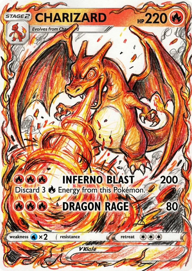 Pokemon Karten Abstrakt Impact-Stil Glurak Turtok Bisaflor Mewtu Lucario Holo PTCG Sammelkarten Pokemon Geschenk
