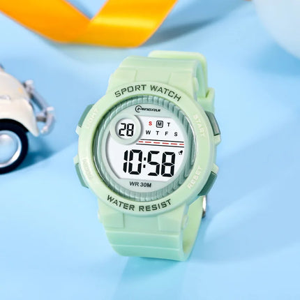 OHSEN Kids Sport Watches 30M Waterproof Pink Silicone Electronic Wristwatch Stopwatch Children Digital Watch For Boys Girls