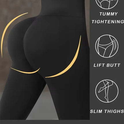 Women's High Waist Yoga Pants, Butt Lifting Wide Waistband Leggings, Adjustable Butt Lift Workout Trousers for Running Gym Fitne