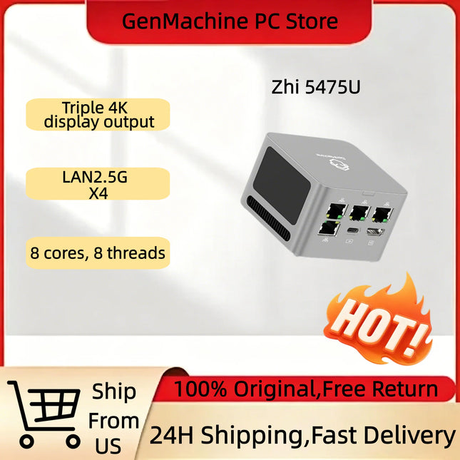 GenMachine Super Mini PC AMD Ryzen 5425U CPU 8Cores 8Threads Windows 11 DDR4 M.2 2280 Ram Gaming PC Diy