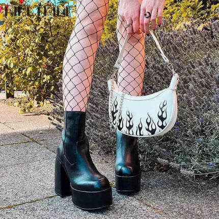 Women's Square Toe High Heeled Boots Long Short Tube Block Heel  Boots Women Platform Shoes Black Cowboy Boots for Women