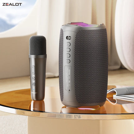 Zealot_S61 Karaoke Machine Portable Bluetooth Speaker with 1-2 Wireless Microphones Bluetooth 5.3 Home Family Singing Gifts