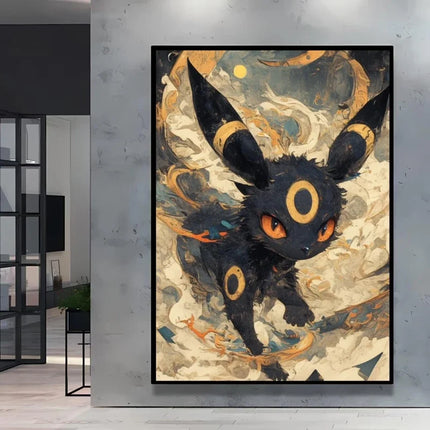 Stylish Pokemon Umbreon Decorative High Quality Canvas Painting Available in Multiple Sizes Suitable for Different Home Spaces