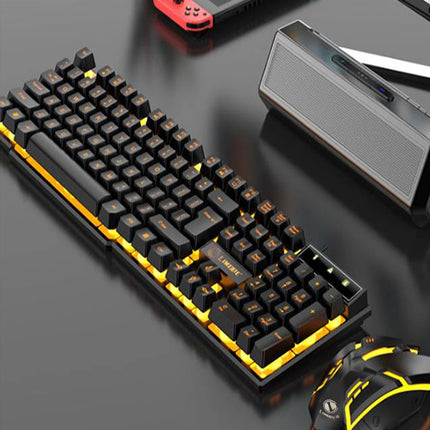 Colorful And Dazzlingly Glowing Gaming Mechanical Wired Keyboard And Mouse Set, Suitable For Desktop Computers And - product