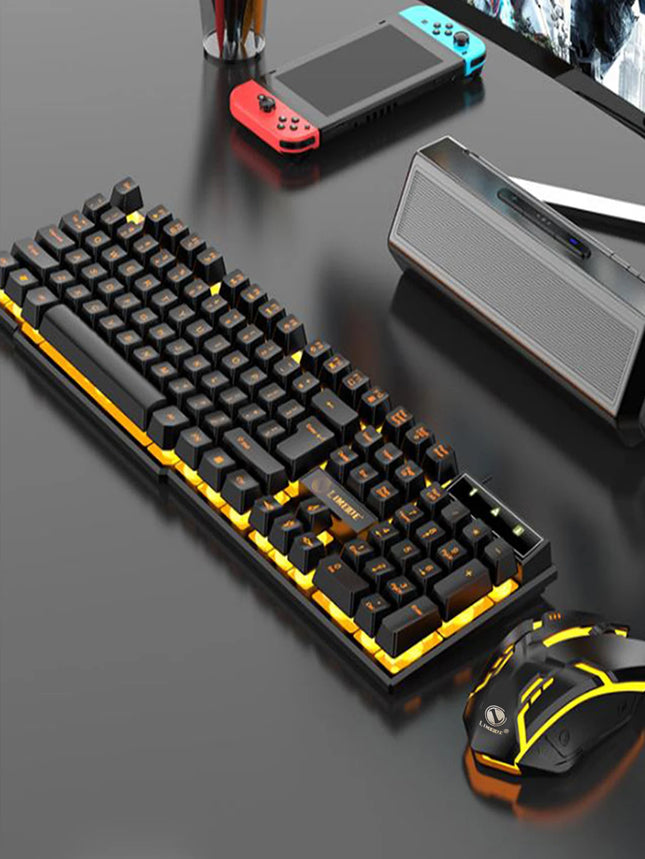 Colorful And Dazzlingly Glowing Gaming Mechanical Wired Keyboard And Mouse Set, Suitable For Desktop Computers And - product