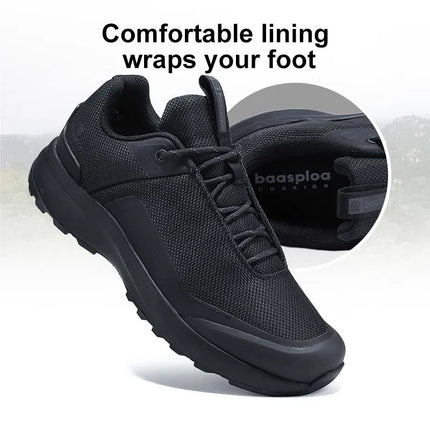 Baasploa Men Hiking Shoes New Comfort Climbing Outdoor Sneakers Trekking Non-Slip Wear Resistant Walking Shoes Male Lace-Up