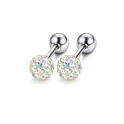 1-12 Pairs Shiny Zirconia Cartilage Stud Earring Tragus Helix Piercing Barbell Star Heart Ball Cartilage Earrings Set for Women