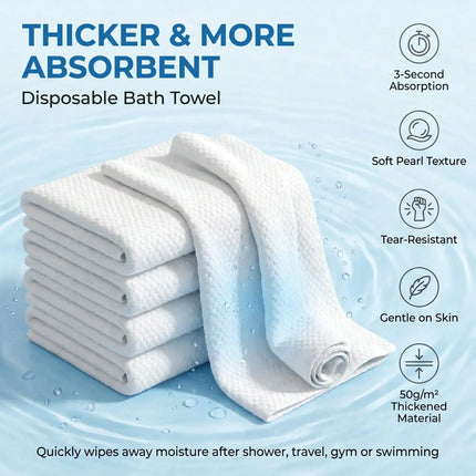 Disposable Bath Towel Individually Wrapped Soft Absorbent Travel Body Towel Portable Quick Dry for Hotel Spa Gym CampingVacation