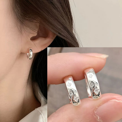 VENTFILLE 925 Sterling Silver Black Agate Rotund Earrings For Women Girl Originality Design Korean Jewelry Party Gifts Dropship
