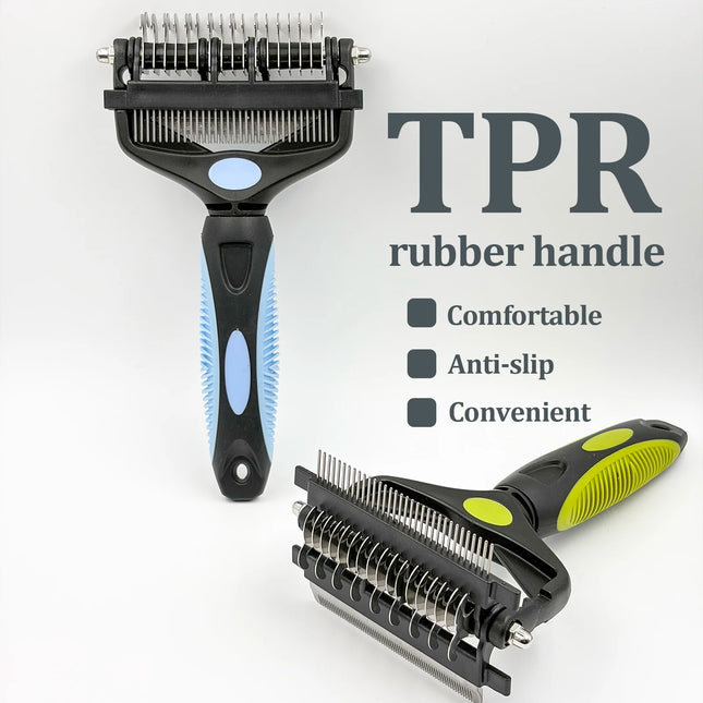 3 in 1 Pet Grooming Hair Brush Dog Deshedding Remover Double Sided Shedding Comb with Stainless Steel - product image 2