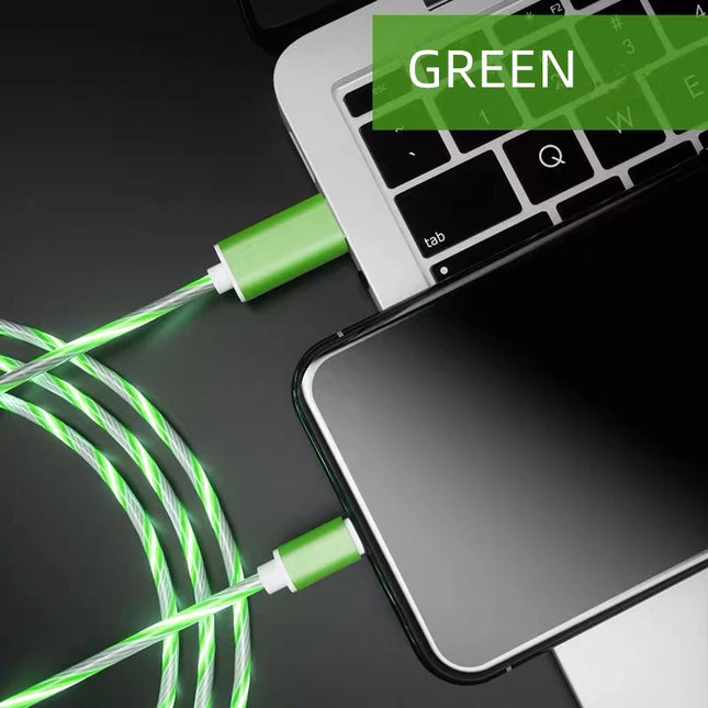 Glowing Cable Mobile Phone Charging Cables LED Light Micro USB USB-C Charger For Samsung Xiaomi iPhone 14 13 - product image