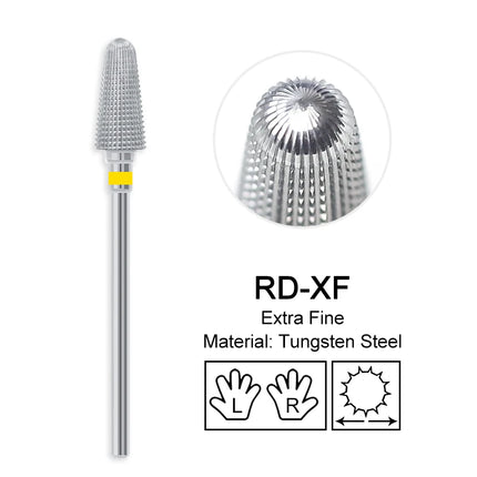 5 In 1 Carbide Nail Drill Bits Dual Rotation Volcano Tornado Milling Cutter Nails Polishing Gel Remover Manicure Tools 3/32"