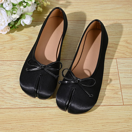 Soft Split Toe Tabi Ballet Flats Women Bowknot Leather Round Toe Ballerina Shoes Low Heel Slip On Loafers Casual Moccasins 2026