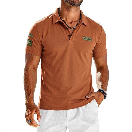 Summer Short Sleeve Polo Shirts Embroidered Breathable T-Shirts for Men Gym Lightweight Solid Button Tops Luxury Men's Shirts