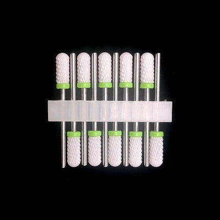 10 Ceramic Drill Bits, Milling Cutters, Rotating Nail Polish Grinding Machine Accessories, Overflow Removal Tool Accessories