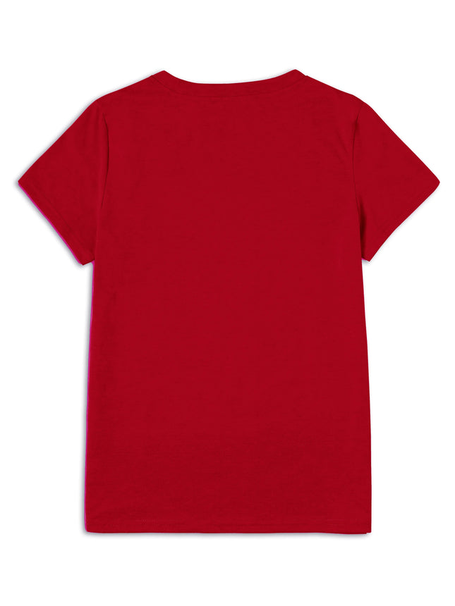 Schmetterlings-Print-T-Shirt, kurzärmeliges Rundhals-Freizeitoberteil für Sommer & Frühling, Damenbekleidung