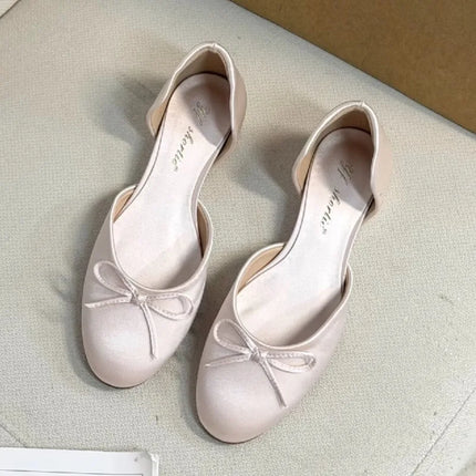 2026 New Style Fashion Mary Jane Shoes - Women's Hollow Inner Heighted Bowknot Low-cut Single Shoes