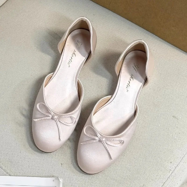 2026 New Style Fashion Mary Jane Shoes - Women's Hollow Inner Heighted Bowknot Low-cut Single Shoes